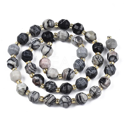 Natural Netstone Beads Strands G-N326-100-10-1