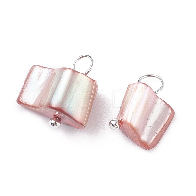 Natural Freshwater Shell Charms PALLOY-JF01352-02-1