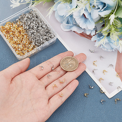 300Pcs 6 Style Brass Bead Tips KK-BC0010-01-1