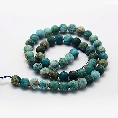 Natural Apatite Beads Strands G-K193-6mm-12-1