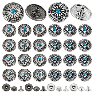20 Sets 2 Colors Brass Snap Button FIND-GA0003-65-1
