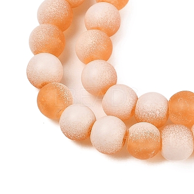 Frosted Crackle Glass Beads Strands GLAA-U001-8mm-M10-1