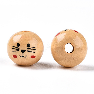 Natural Wood European Beads LS-X-WOOD-S055-16A-1
