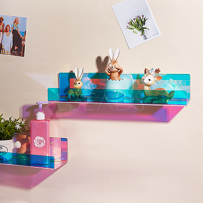 2 Sets Invisible Acrylic Floating Wall Ledge Shelf DJEW-AR0001-03-1