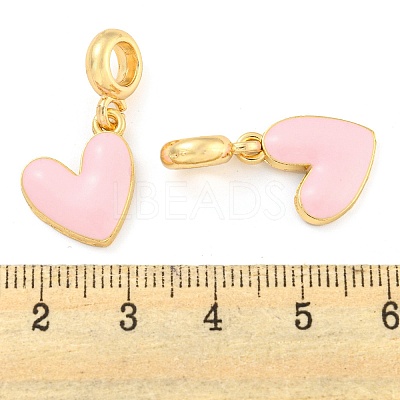 Rack Plating Alloy Enamel Heart European Dangle Charms FIND-B034-20G-01-1