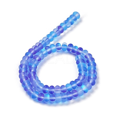 Frosted Transparent Glass Beads Strands X-FGLA-M002-01E-1