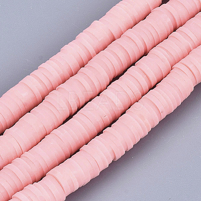 Flat Round Handmade Polymer Clay Bead Spacers CLAY-R067-3.0mm-18-1