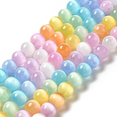 Natural Selenite Beads Strands G-P493-01A-10MM-1