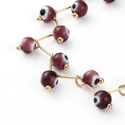 Handmade Evil Eye Lampwork Beaded Bracelets BJEW-JB05855-02-1