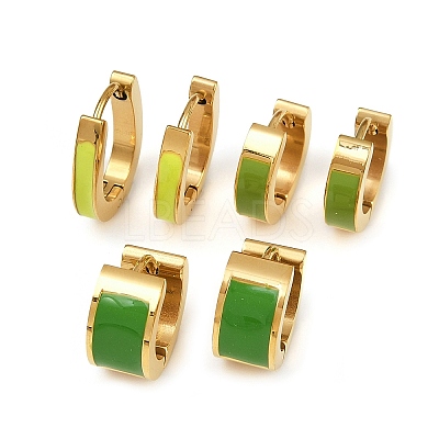 304 Stainless Steel Enamel Hoop Earrings EJEW-K268-20G-02-1