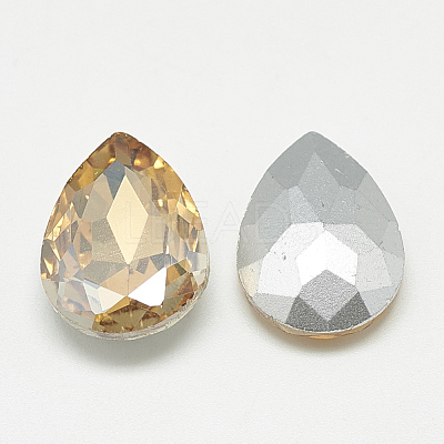 Pointed Back Glass Rhinestone Cabochons RGLA-T081-6x8mm-06-1