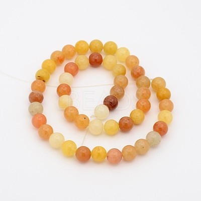 Natural Topaz Jade Round Bead Strands G-P070-24-12mm-1