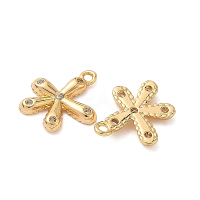 Brass Micro Pave Clear Cubic Zirconia Charms KK-B160-15G-1