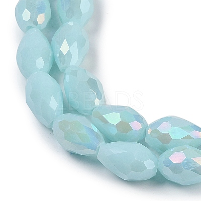 Opaque Solid Color Electroplate Glass Beads Strands EGLA-N013-P4mm-B11-1