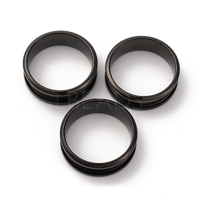 201 Stainless Steel Grooved Finger Ring Settings STAS-TAC0001-10D-B-1