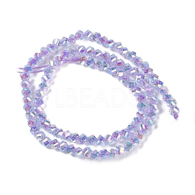 Electroplate Glass Beads Strands GLAA-Q105-04-1