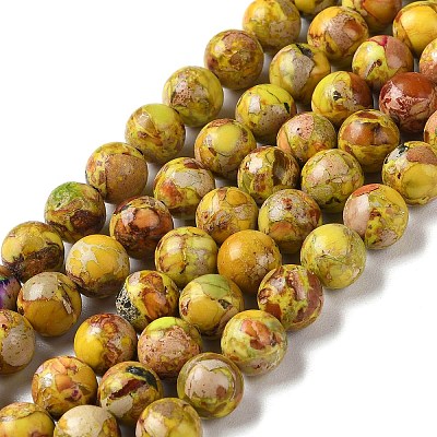 Natural Imperial Jasper Beads Strands G-I122-8mm-25-1