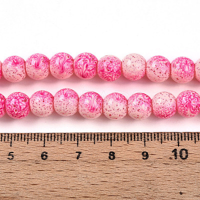 Transparent Baking Paint Glass Beads Strands X-DGLA-N009-8mm-01-1