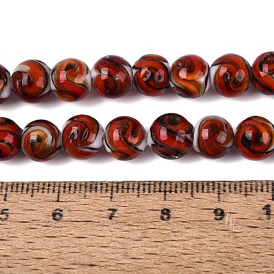 Gold Sand Handmade Lampwork Beads Strands LAMP-N037-08D-1