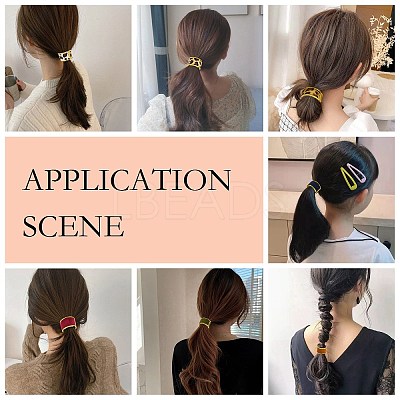 Alloy Ponytail Cuff Rubber Elastic Hair Ties OHAR-P018-A01-1
