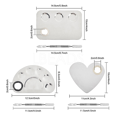 Stainless Steel Palette and Double Head Spoon Palette Spatulas Stick Rod MRMJ-GL0001-01P-1