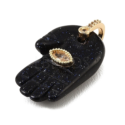 Synthetic Blue Goldstone Carved Pendants GG-CBA5963-01K-NH-1