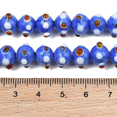 Handmade Bumpy Lampwork Beads Strands LA-CBA05D6-01-08-1