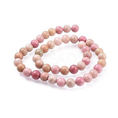Natural Rhodonite Bead Strands G-E441-01-8mm-1