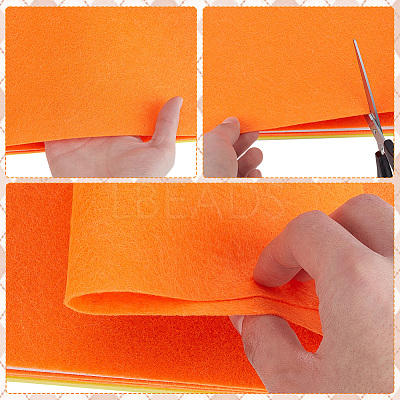 20 Sheets 5 Colors Square Felt Fabric DIY-CY0003-35B-1