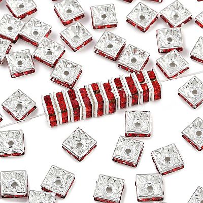 Brass Grade A Rhinestone Spacer Beads RSB074NF-08S-1