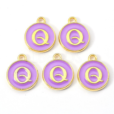 Golden Plated Alloy Enamel Charms X-ENAM-S118-10Q-1