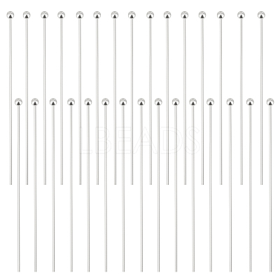 30Pcs 925 Sterling Silver Ball Head Pins STER-BBC0005-96A-1