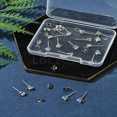 16Pcs Brass Stud Earring Findings KK-FS0001-56P-1