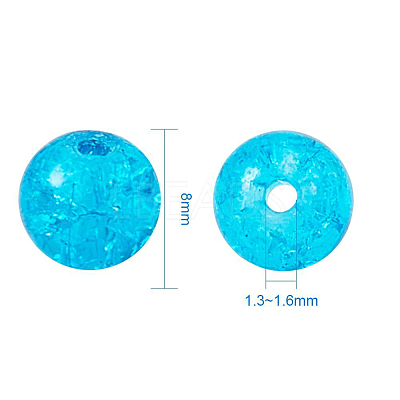 Spray Painted Crackle Glass Beads CCG-PH0002-01-8mm-1