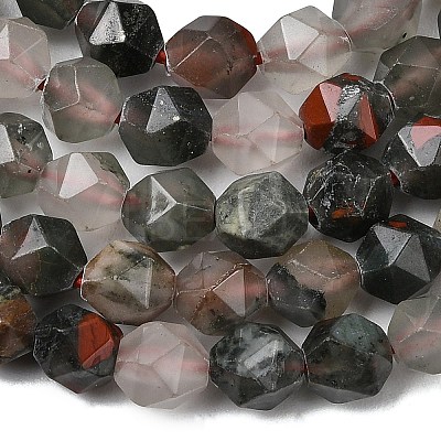 Natural African Bloodstone Beads Strands G-Z119-A28-01-1