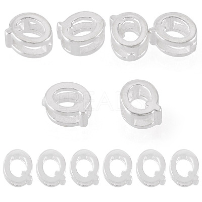 6Pcs 925 Sterling Silver Hollow Initial Beads STER-TA0001-53Q-1