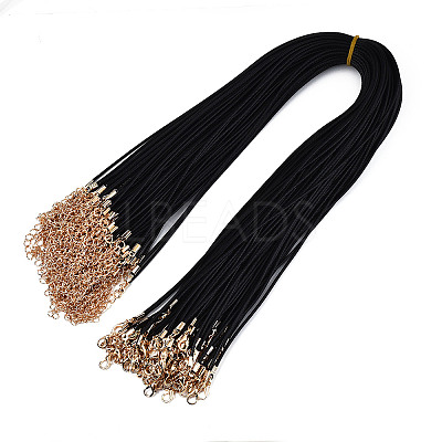 Waxed Cord Necklace Making with Iron Findings NJEW-R229-1.5mm-G-1