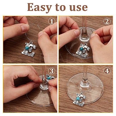 Brass Wine Glass Charms AJEW-GA00015-1