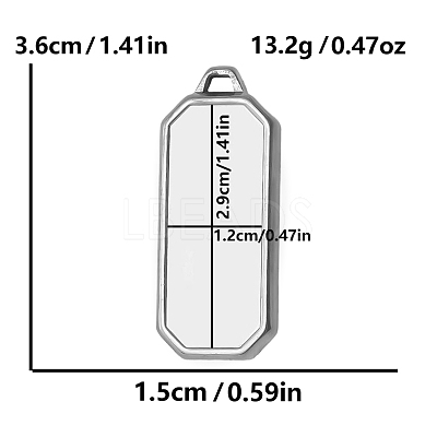 304 Stainless Steel Rectangle Pendant Cabochon Settings PW-WGC3B04-01-1
