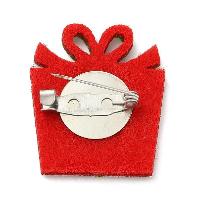 Christmas Theme PU Leather Brooch JEWB-C004-01F-1