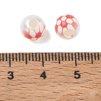 Sports Printed ABS Plastic Beads PL-CBA1C22-02-1