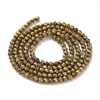 Electroplate Glass Beads Strands X-GLAA-H021-01A-FP07-1
