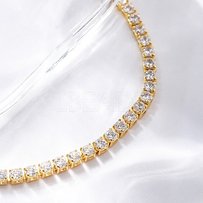 Brass Pave Clear Cubic Zirconia Horse Eye Box Chain Slider Bracelets BJEW-YWC0002-06B-G-1