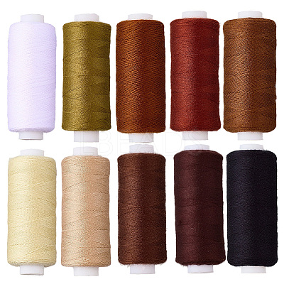 10Pcs 10 Colors Polyester Sewing Thread SENE-CY0001-05B-1