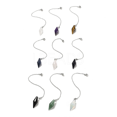 Natural & Synthetic Gemstone Pointed Dowsing Pendulums G-F763-05P-1