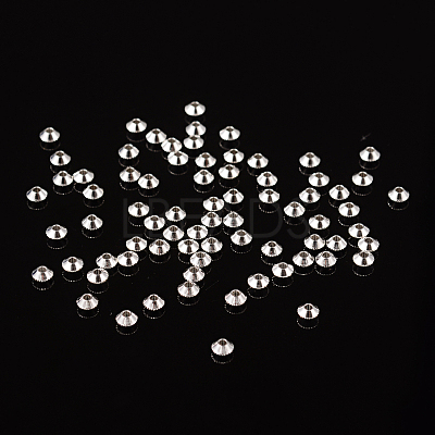 Silver Color Plated Brass Bicone Spacer Beads X-KK-EC008-S-NF-1