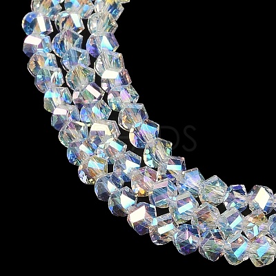 Electroplate Glass Beads Strands GLAA-Q105-04C-1