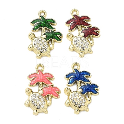 Alloy Rhinestone Pendants FIND-C087-12G-1