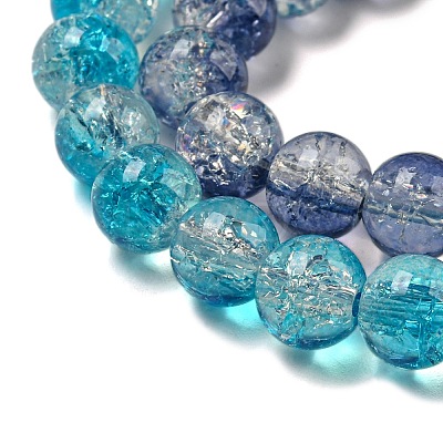 Transparent Crackle Baking Paint Glass Beads Strands DGLA-T003-01A-M-1