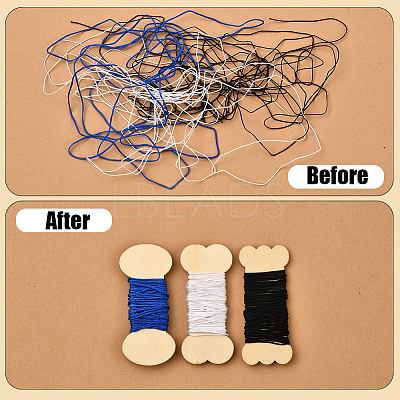 60Pcs 3 Styles Wood Thread Winding Boards DIY-SC0031-10A-1